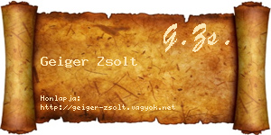 Geiger Zsolt névjegykártya